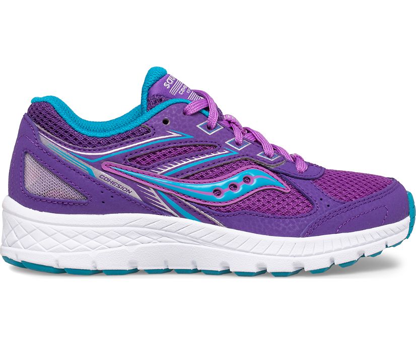 Saucony Cohesion 14 Lace Kids\' Sneakers Purple / Blue | AU 848HAPK